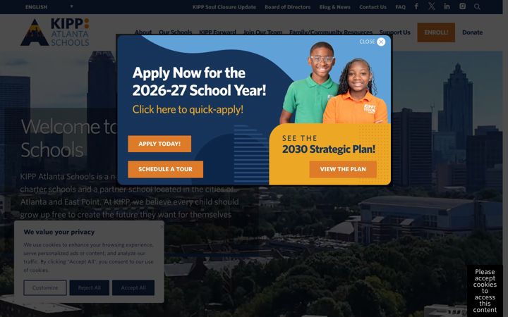 Screenshot of kippatl.org