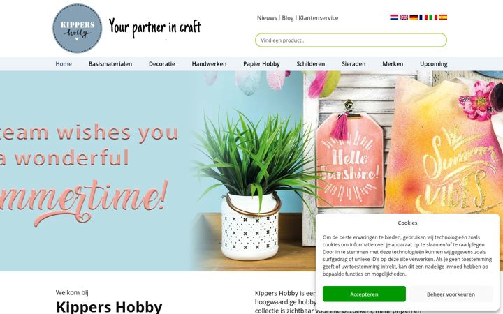 Screenshot of kippershobby.nl