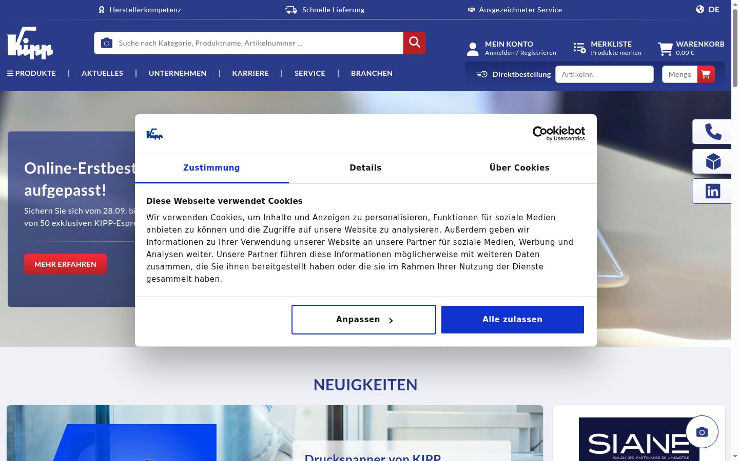 Capture d'écran de la bannière de consentement affichée avant toute interaction