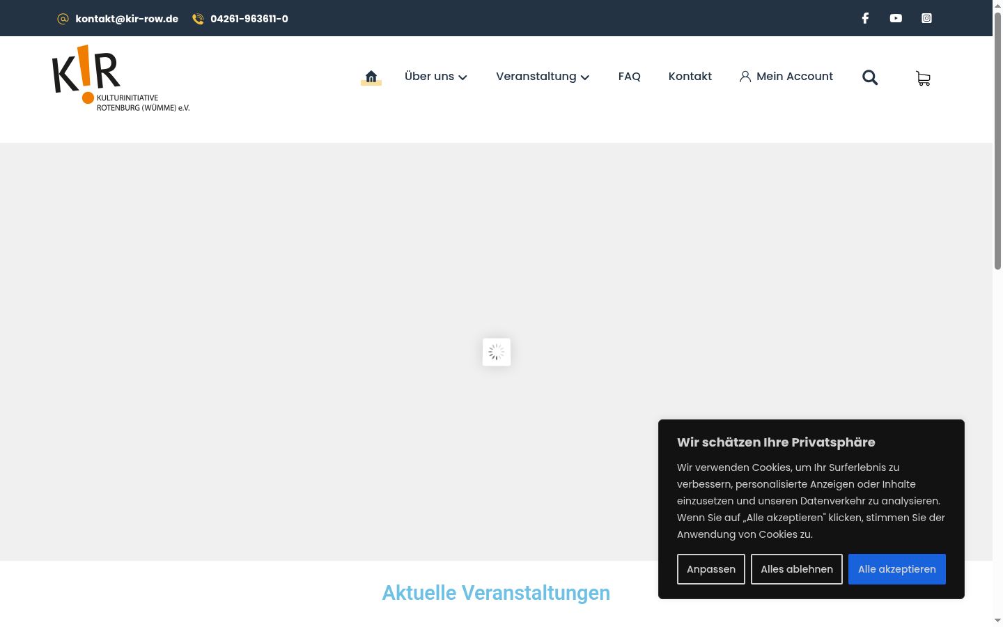 Capture d'écran de la bannière de consentement affichée avant toute interaction