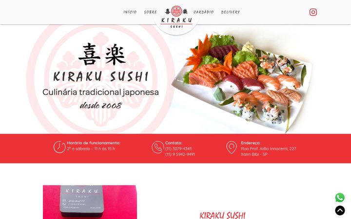 Screenshot of kiraku.com.br