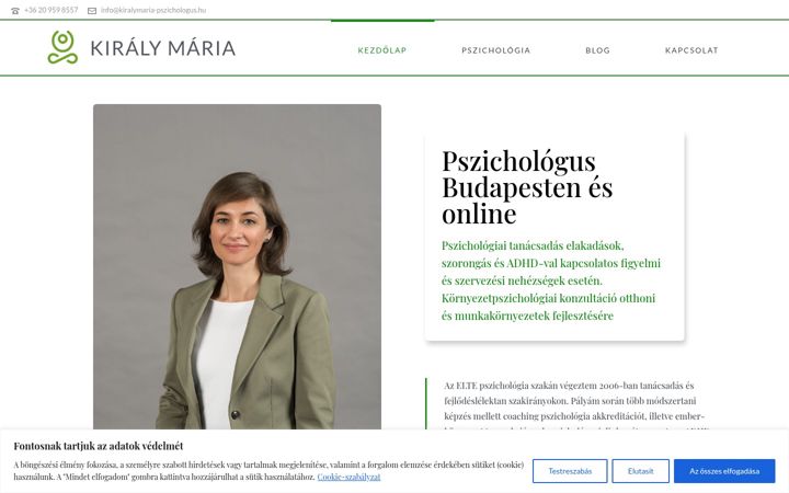 Screenshot of kiralymaria-pszichologus.hu