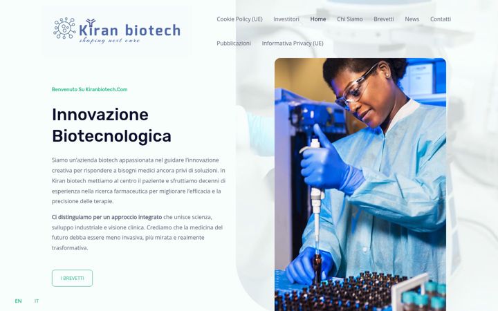Screenshot of kiranbiotech.com
