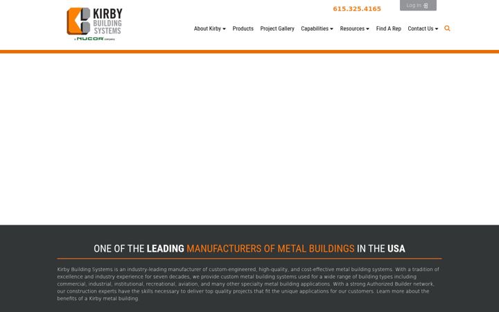 Screenshot of kirbybuildingsystems.com