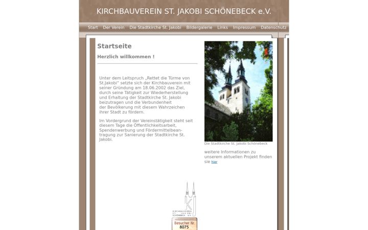 Screenshot of kirchbauverein-jakobi.de