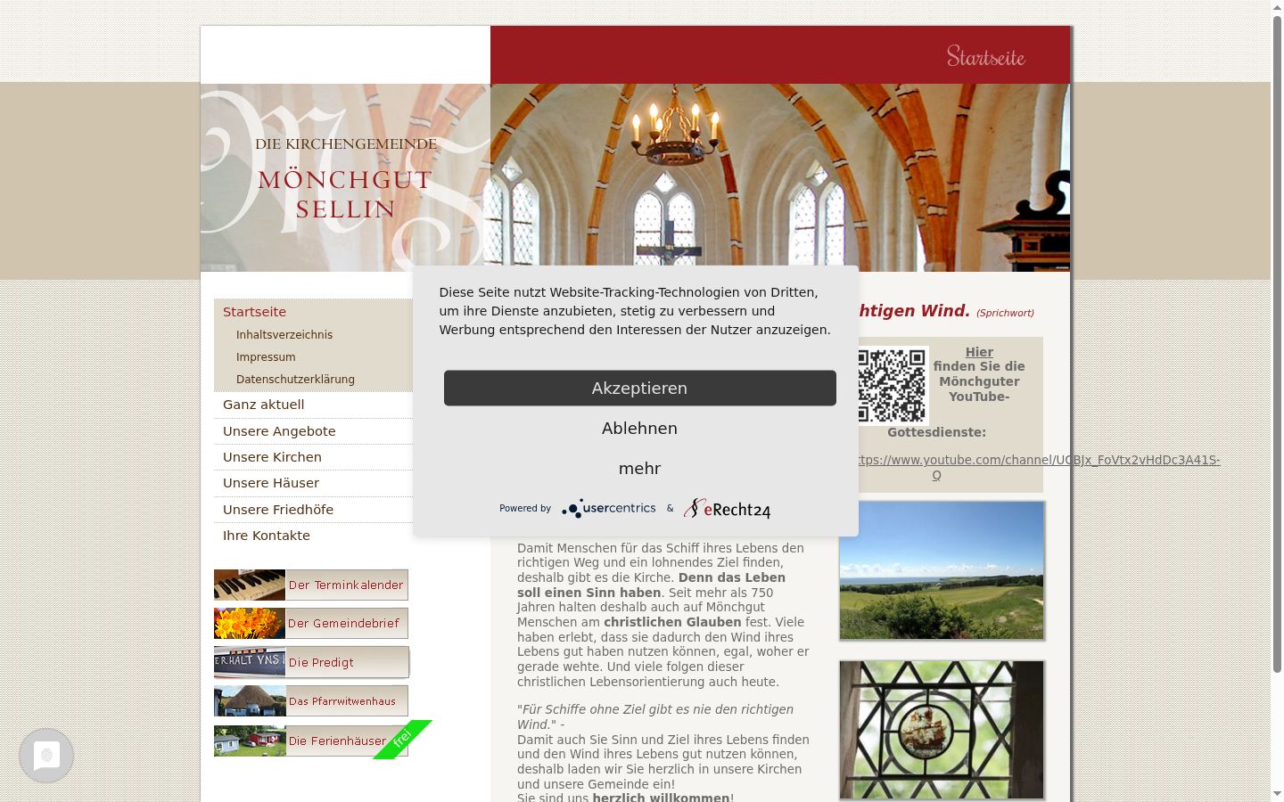 Screenshot del banner di consenso mostrato prima di qualsiasi interazione