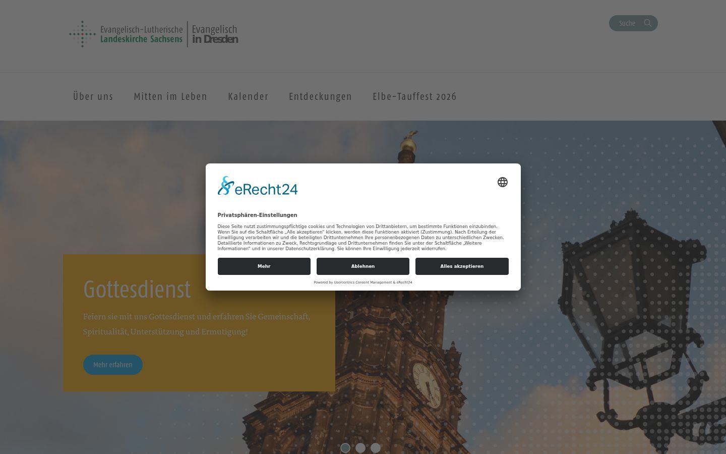 Screenshot van de toestemmingsbanner zoals getoond vóór enige interactie