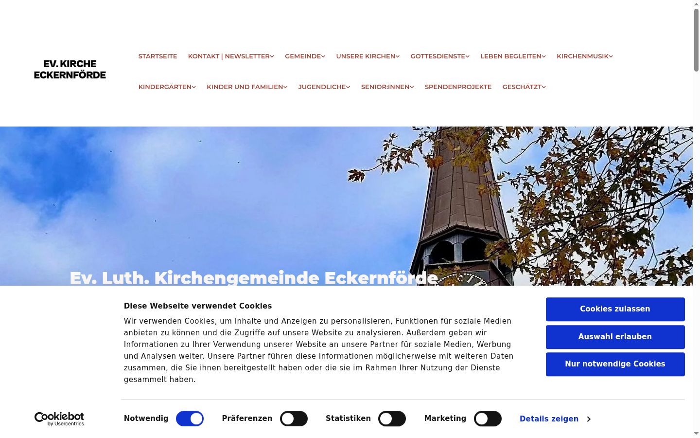 Screenshot del banner di consenso mostrato prima di qualsiasi interazione