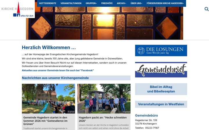 Screenshot of kirche-hagedorn.de