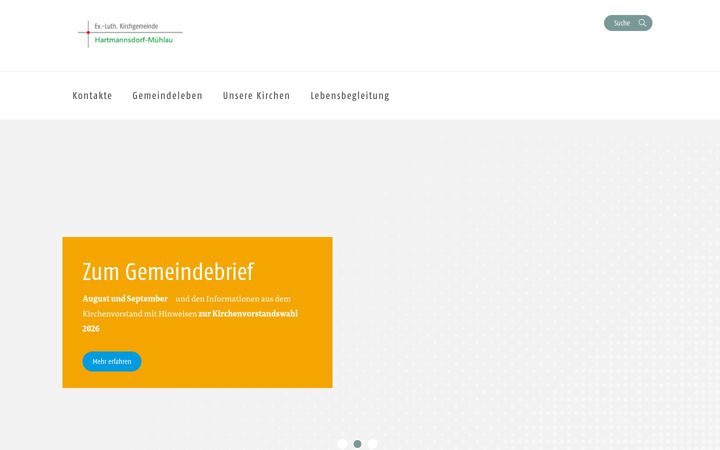 Screenshot of kirche-hartmannsdorf-muehlau.de