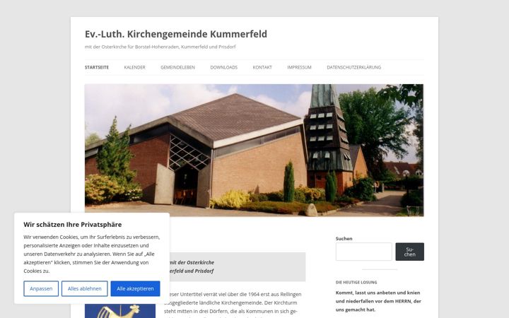 Screenshot of kirche-kummerfeld.de