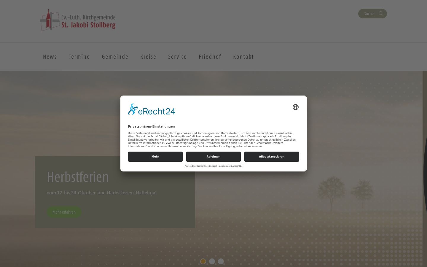 Screenshot of the consent banner shown before any interaction