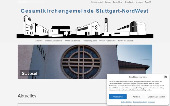 Screenshot of kirche-stuttgart-nordwest.de