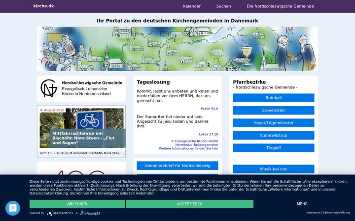 Screenshot of kirche.dk