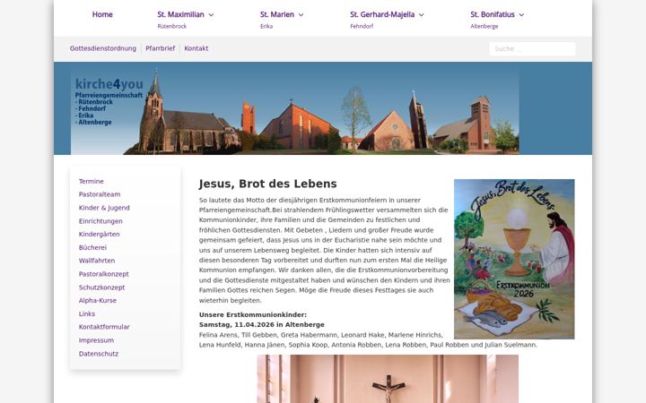 Screenshot of kirche4you.de