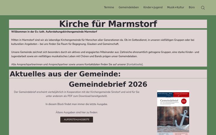 Screenshot of kirchemarmstorf.de