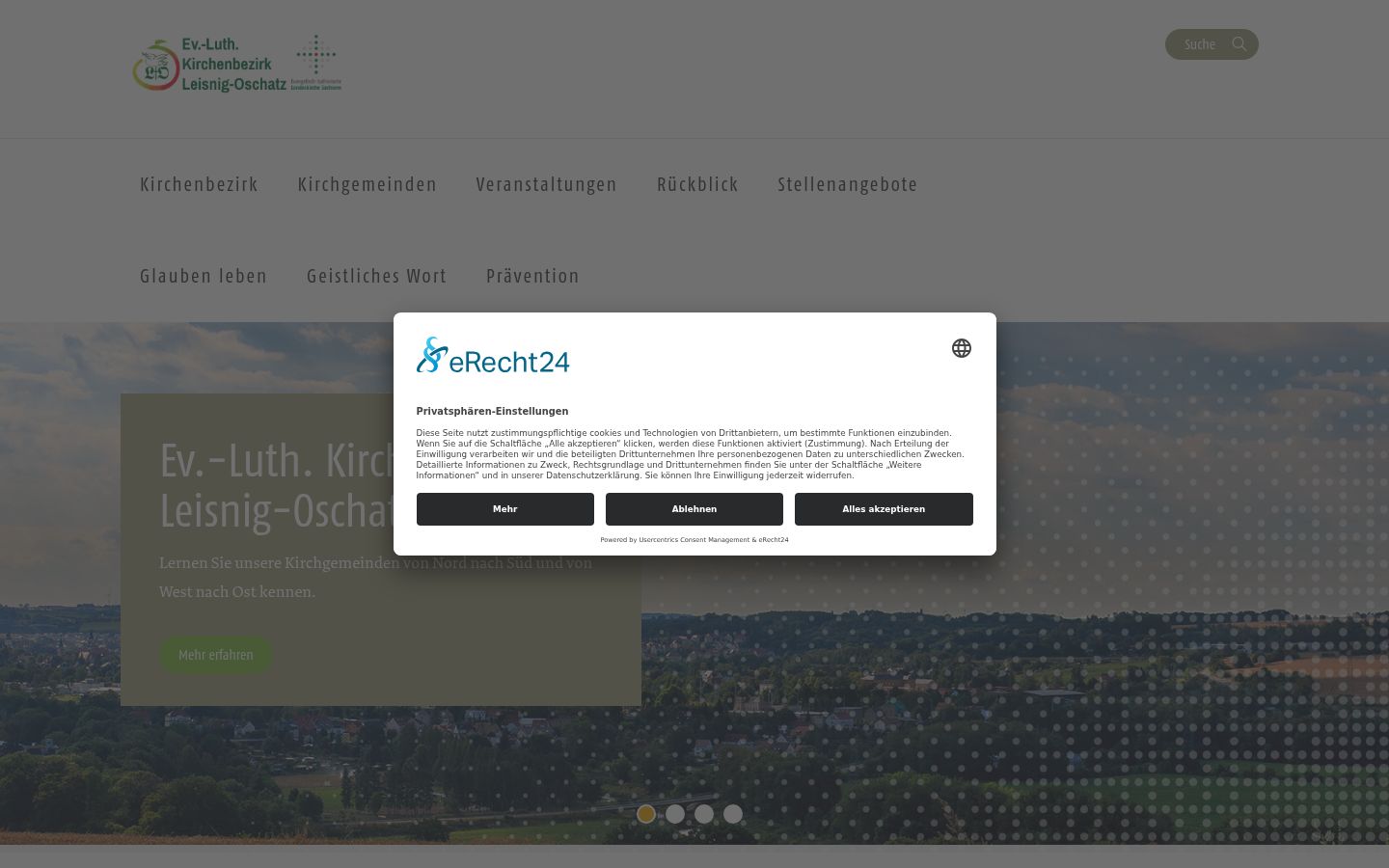 Screenshot of the consent banner shown before any interaction