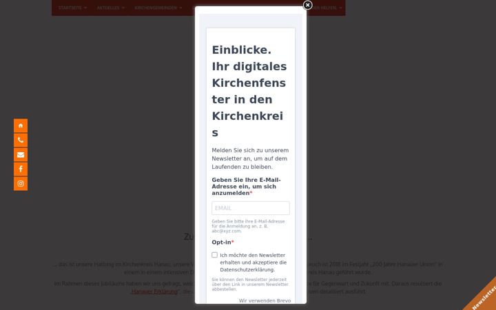 Screenshot of kirchenkreis-hanau.de