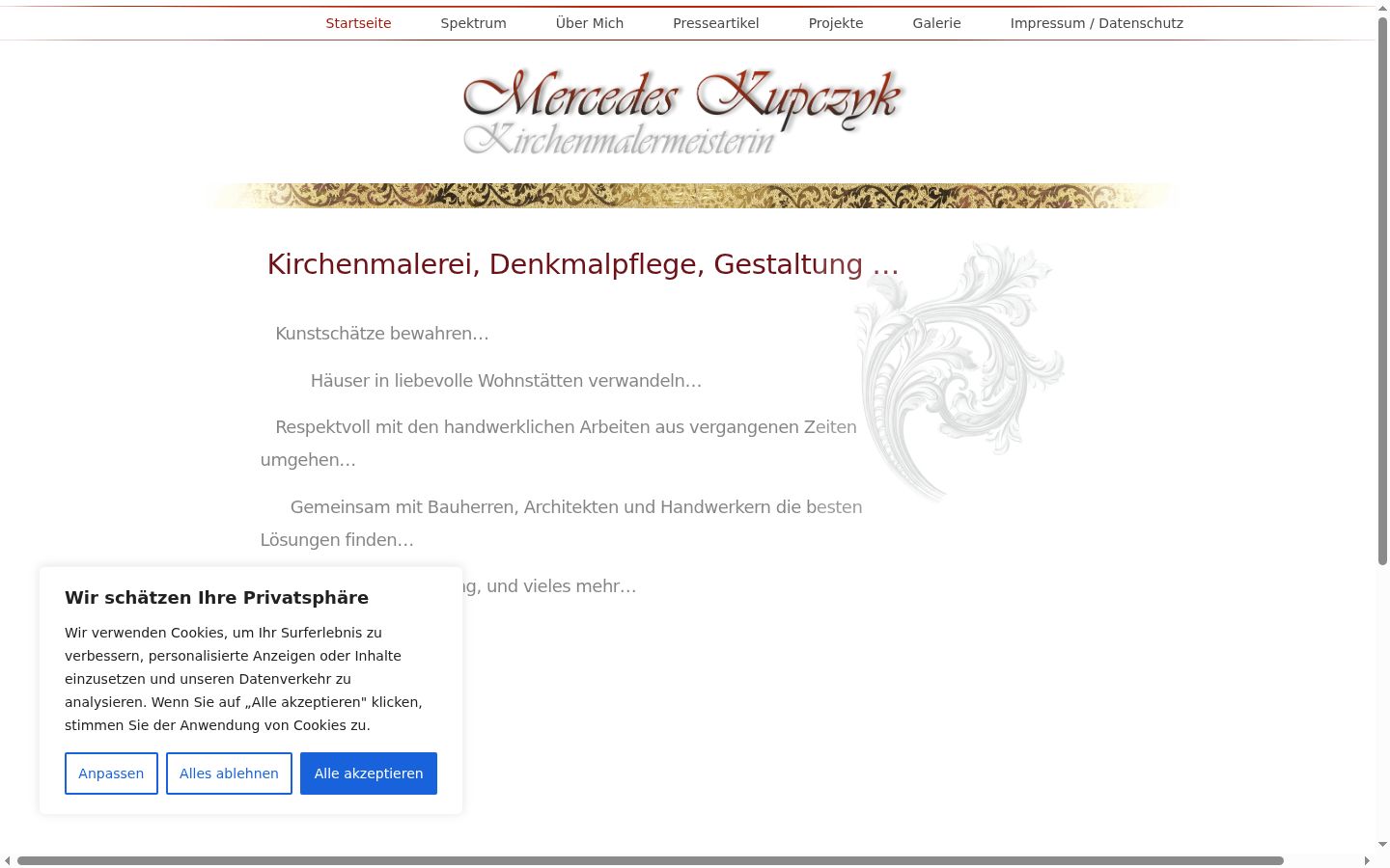 Screenshot of the consent banner shown before any interaction