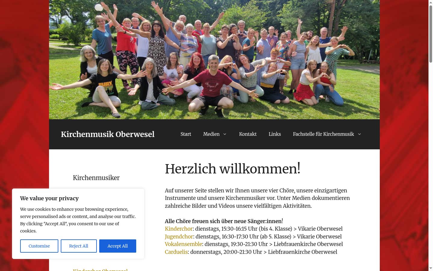 Screenshot des Einwilligungsbanners vor jeglicher Interaktion