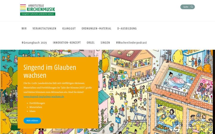 Screenshot of kirchenmusik-sachsen.de