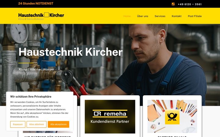 Screenshot of kircher-haustechnik.de