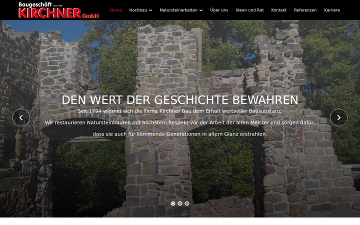 Screenshot of kirchner-bau.de