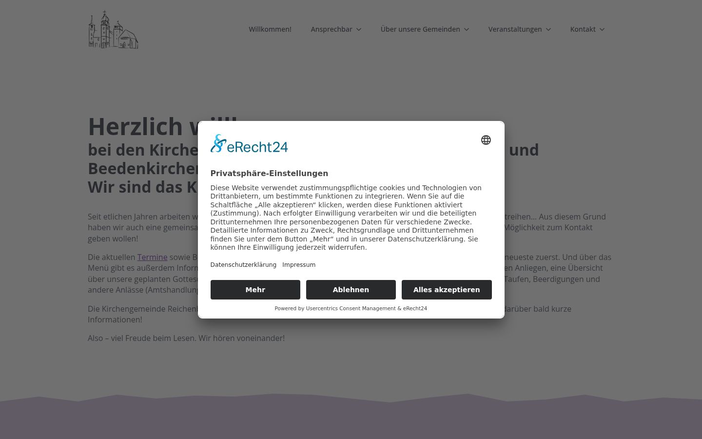Screenshot of the consent banner shown before any interaction