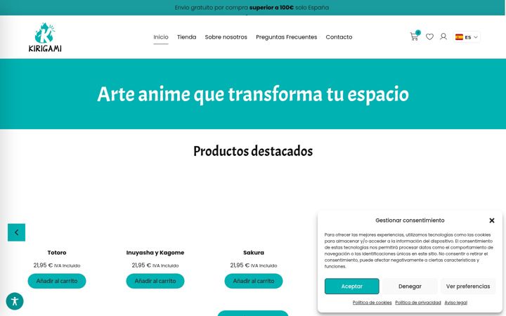 Screenshot of kirigamistore.com