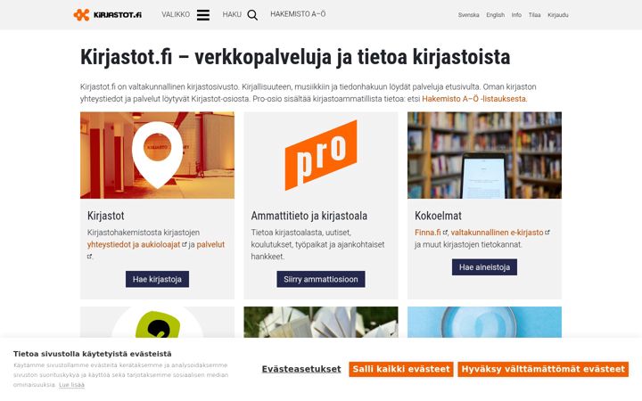 Screenshot of kirjastot.fi