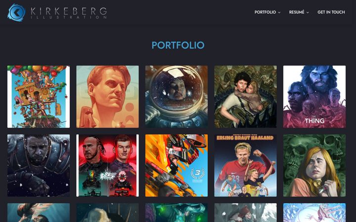 Screenshot of kirkebergillustration.com