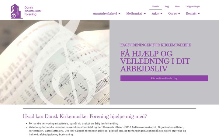 Screenshot of kirkemusiker.dk