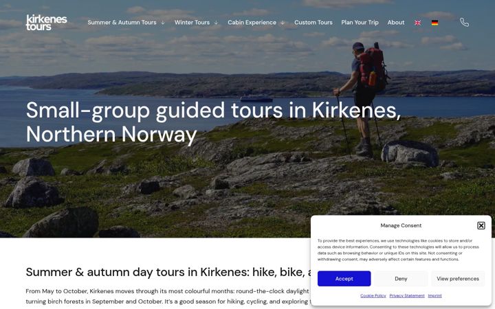 Screenshot of kirkenes-tours.com