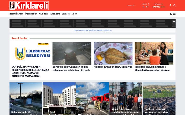 Screenshot von kirklareligazetesi.com.tr