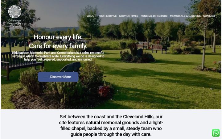 Screenshot of kirkleathammemorial.co.uk