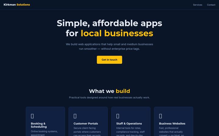 Screenshot of kirkmansolutions.com