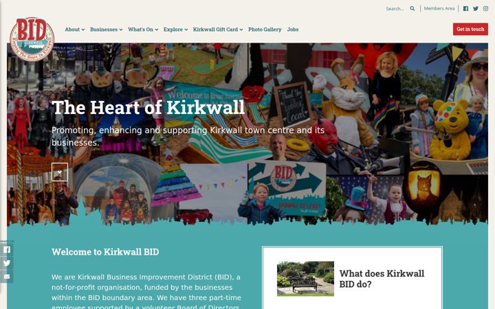 Screenshot of kirkwallbid.co.uk