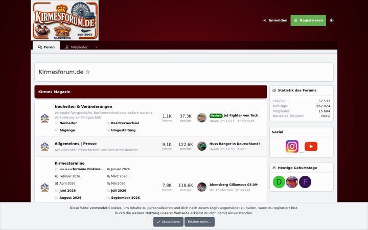 Screenshot of kirmesforum.de