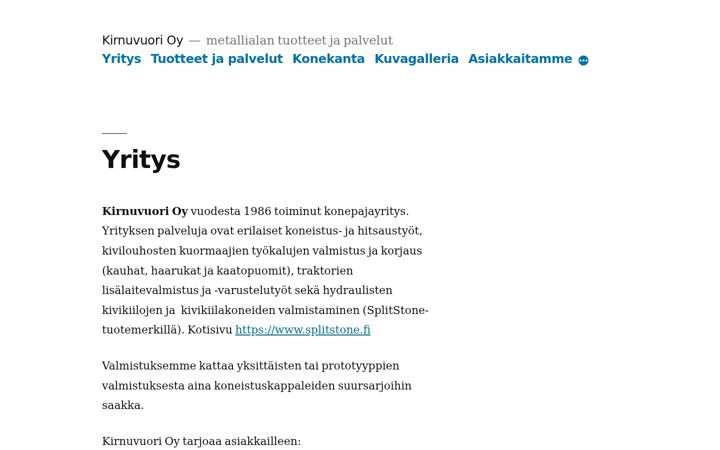 Screenshot of kirnuvuori.fi