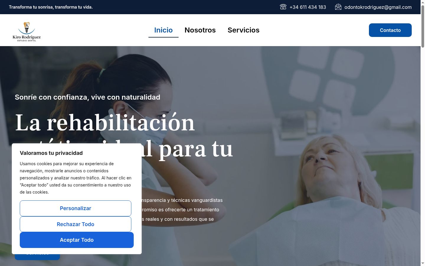 Screenshot del banner di consenso mostrato prima di qualsiasi interazione