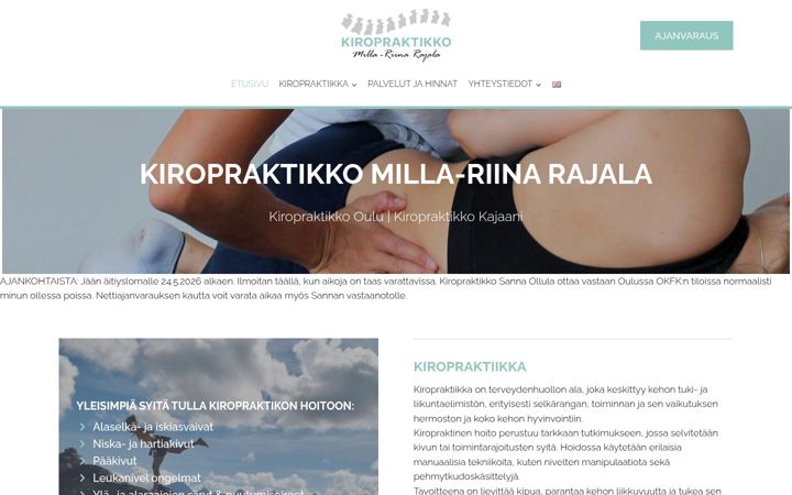 Screenshot of kiropraktikkorajala.fi