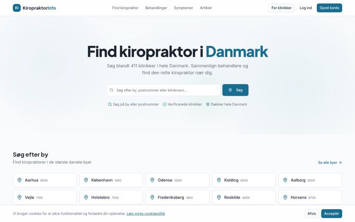 Screenshot of kiropraktor-info.dk