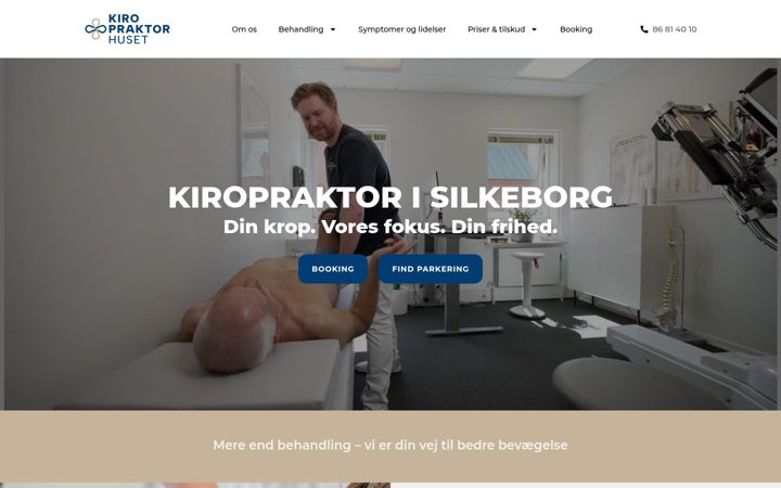 Screenshot του kiropraktorhuset.dk