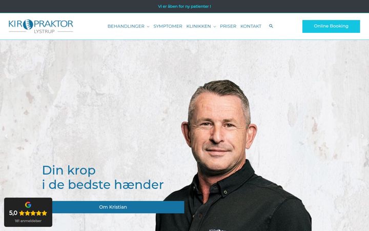 Screenshot of kiropraktorlystrup.dk