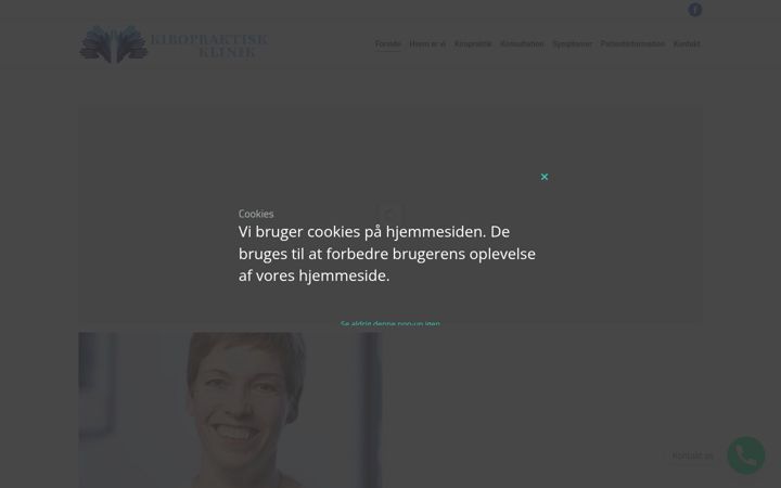 Kuvakaappaus sivustosta kiropraktorroskilde.dk