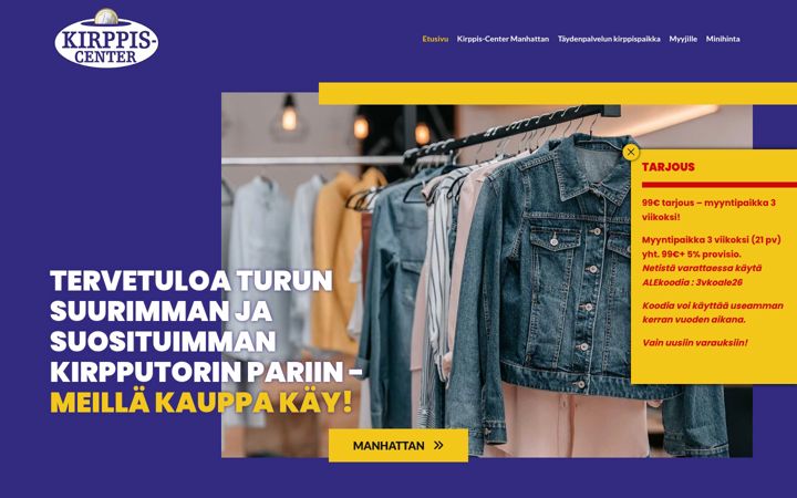Screenshot of kirppiscenter.fi