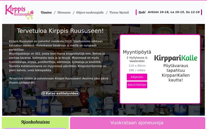 Screenshot of kirppisruusunen.fi