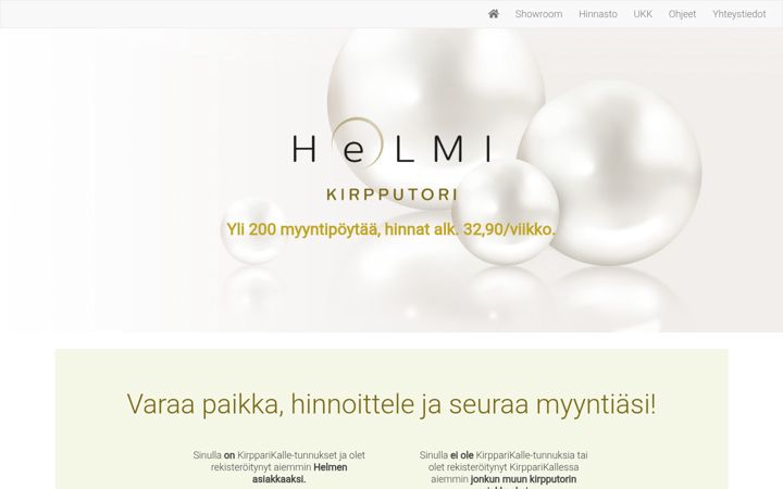 Screenshot of kirpputorihelmi.fi