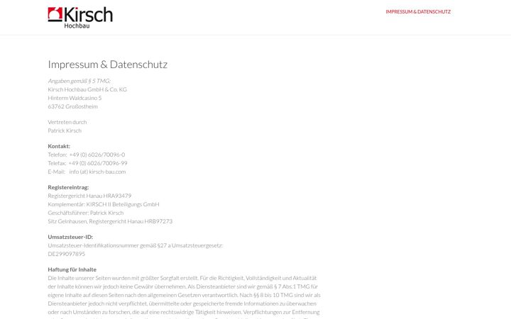 Screenshot of kirsch-bau.com