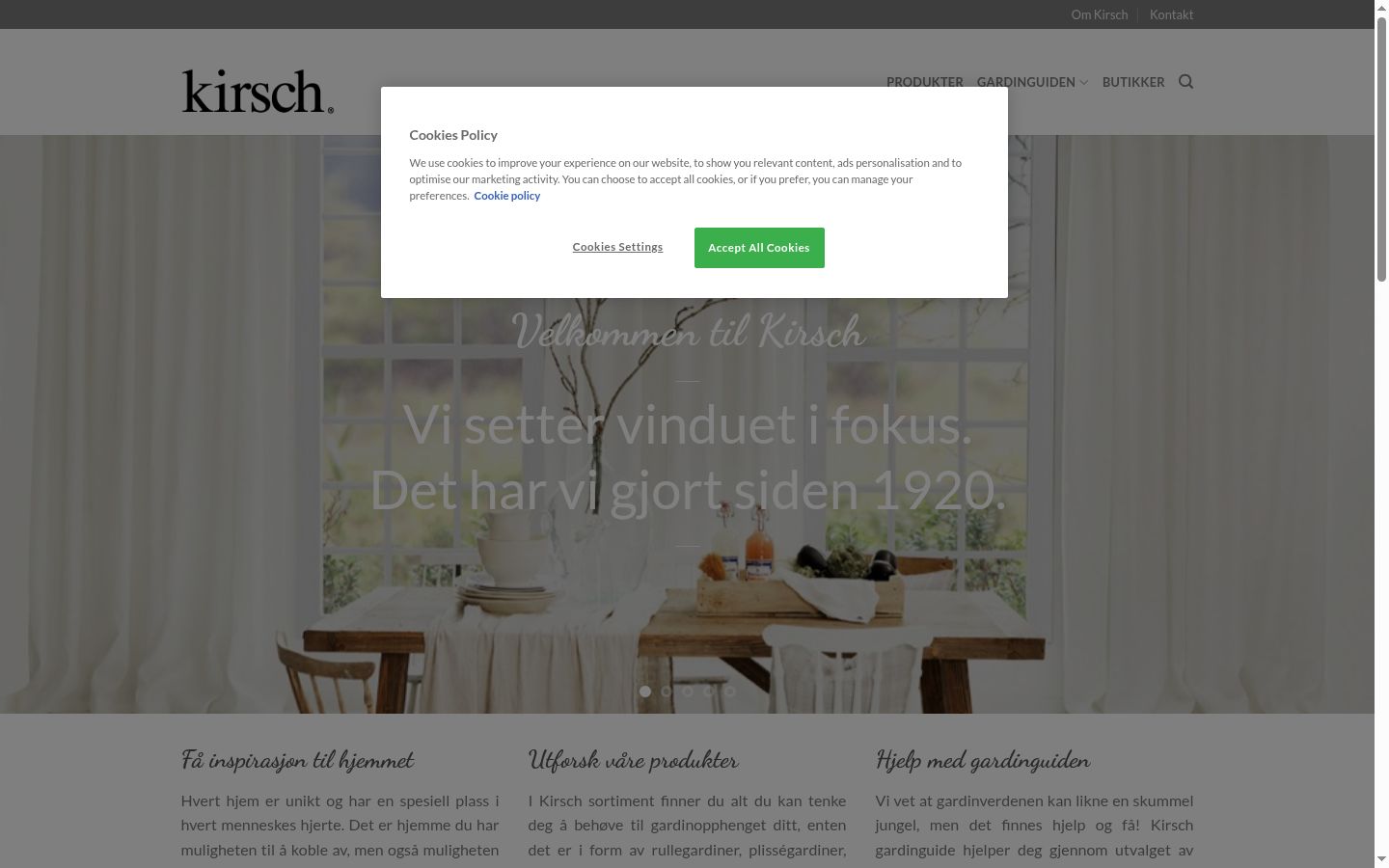 Screenshot of the consent banner shown before any interaction